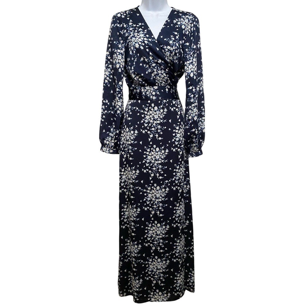BCBGMaxAzria Floral Wrap Top Maxi Skirt Set M Wedding Guest Spring Event - Picture 1 of 16